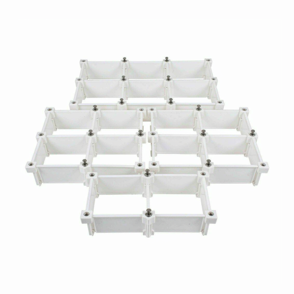 Adjustable drawer divider set of eight pieces on a white background