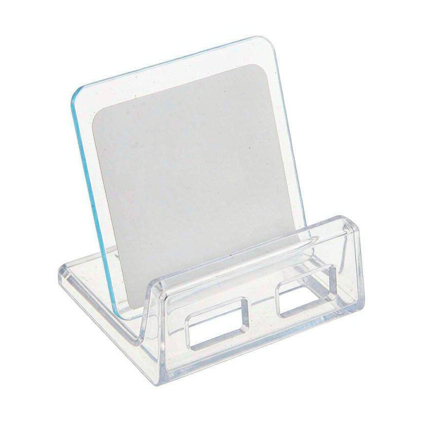 Adhesive label holder set with blank insert cards on a white background