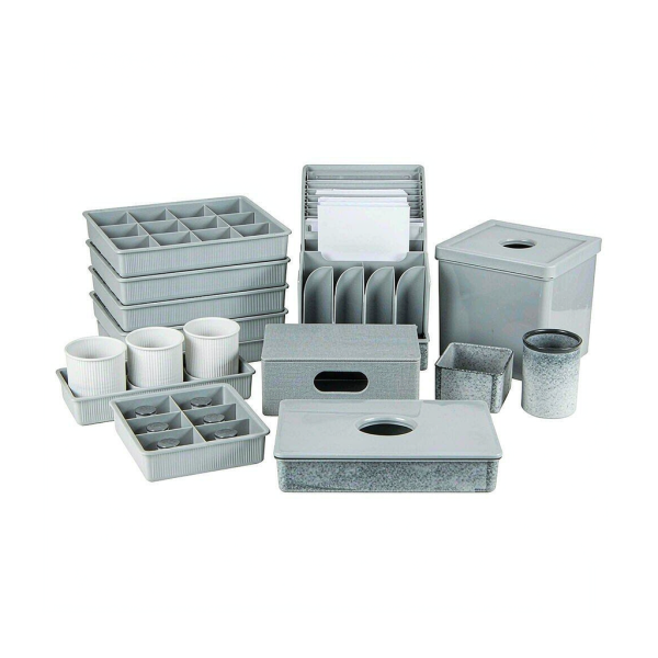 Full office storage bundle of twenty matching pieces on a white background
